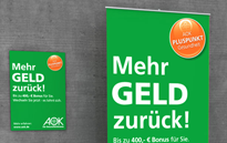 AOK Die Gesundheitskasse, Ingolstadt, Werbekampagne, Mehr Geld zurück, Werbeagentur OBERHOFER